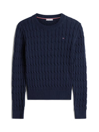 An image of the Tommy Hilfiger Cable Knit Crew Neck Jumper