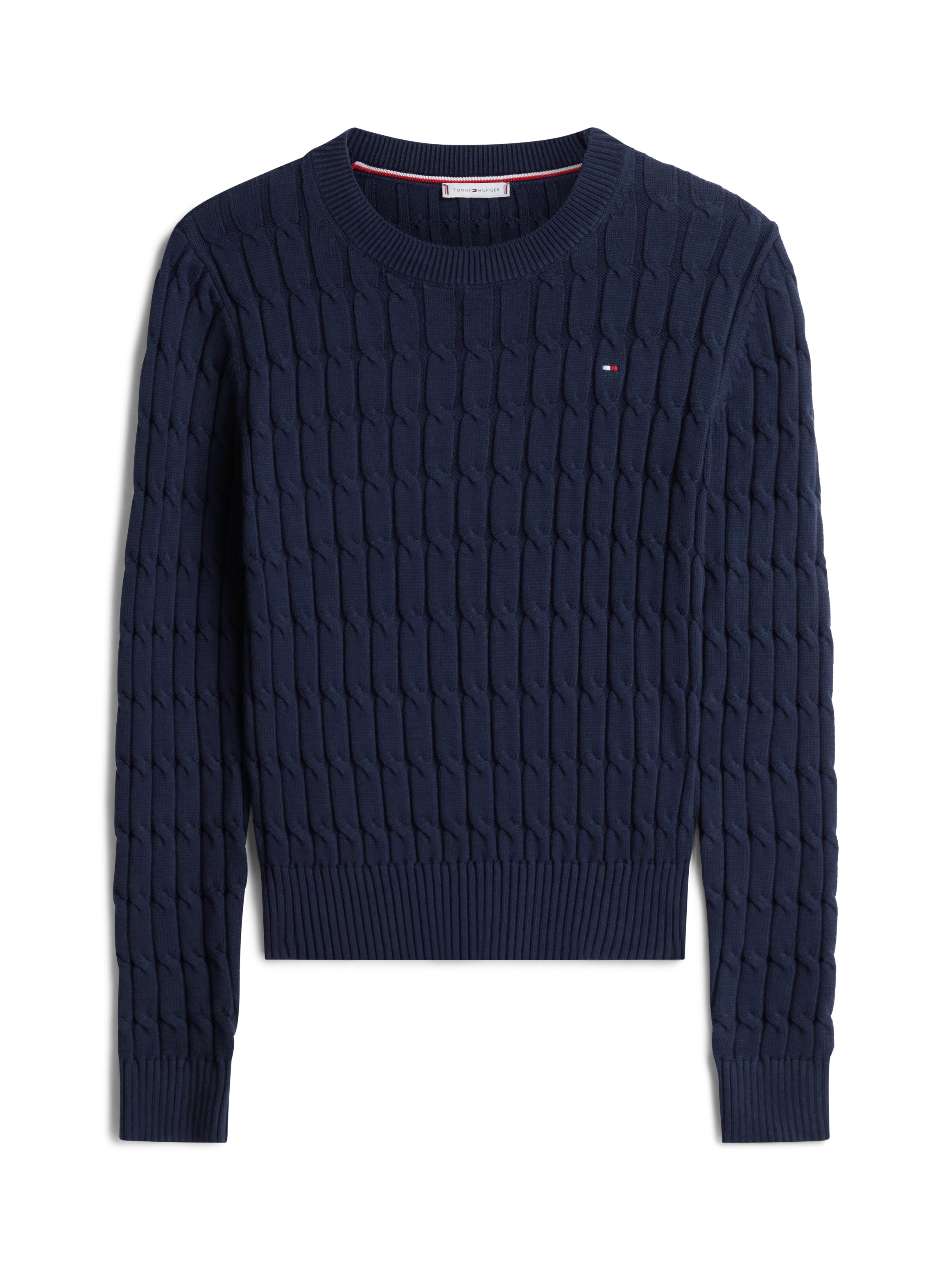 An image of the Tommy Hilfiger Cable Knit Crew Neck Jumper