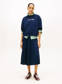 An image of the Tommy Hilfiger Gold Btn Script Terry Sweatshirt