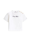 An image of the Tommy Hilfiger Gold Button Script Mdrn SS Tee