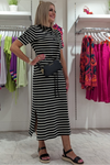 An image of the Tommy Hilfiger Breton Stripe Midi Polo Dress