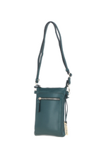 Ashwood Leather Leather Handbag. A crossbody handbag ideal for holding a smartphone. This bag features an adjustable shoulder strap, zip closures, and is in the colour green.