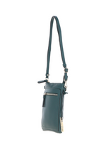Ashwood Leather Leather Handbag. A crossbody handbag ideal for holding a smartphone. This bag features an adjustable shoulder strap, zip closures, and is in the colour green.