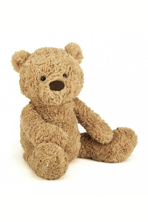 Jellycat Bumbly Bear Medium. A cuddly, classic teddy bear with soft brown fur.