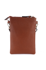 Ashwood Leather Leather Handbag. A crossbody handbag ideal for holding a smartphone. This bag features an adjustable shoulder strap, zip closures, and is in the colour tan.