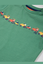 Kite T-Shirt. A kids T-shirt made from organic cotton. This tee features a tractor print and has long sleeves and a round neck.