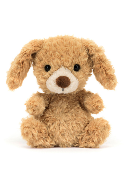 Jellycat Yummy Puppy. A soft toy puppy with golden fur, floppy ears, and cute paws.
