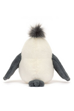 Jellycat Chip Seagull. A seagull soft toy with tufty hair, orange beak, and grey wings.