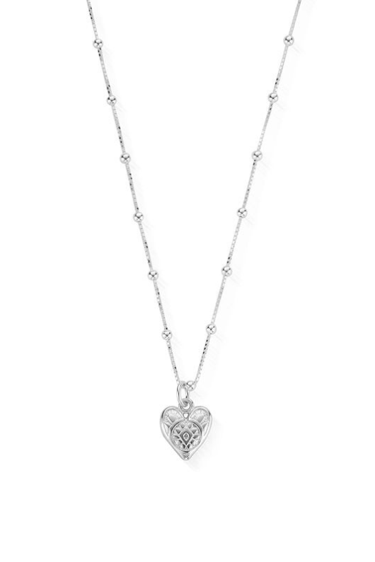 An image of the ChloBo Bobble Chain Decorated Heart Necklace