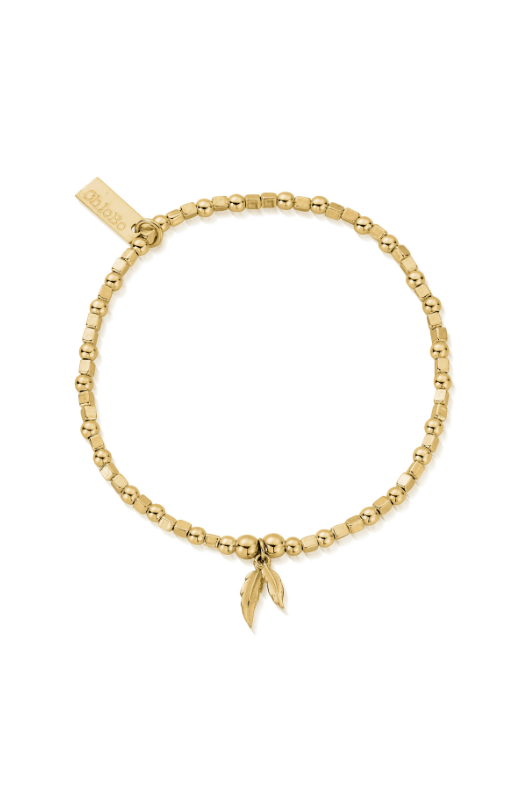 An image of the ChloBo Mini Cube Double Feather Bracelet
