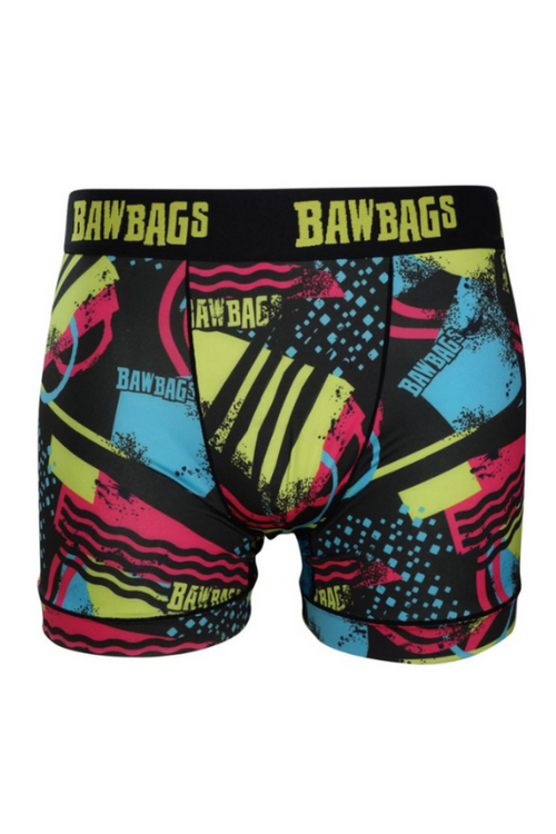 An image of the Bawbags Cool De Sacs Abstract Technical Boxer Shorts in the colour Multi.