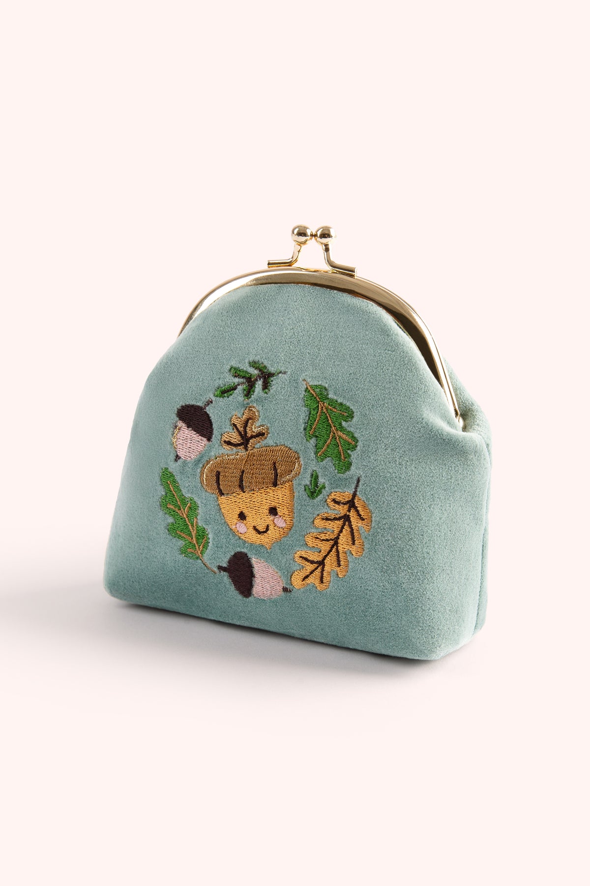 An image of the Powder Happy Acorn Velvet Coin Purse