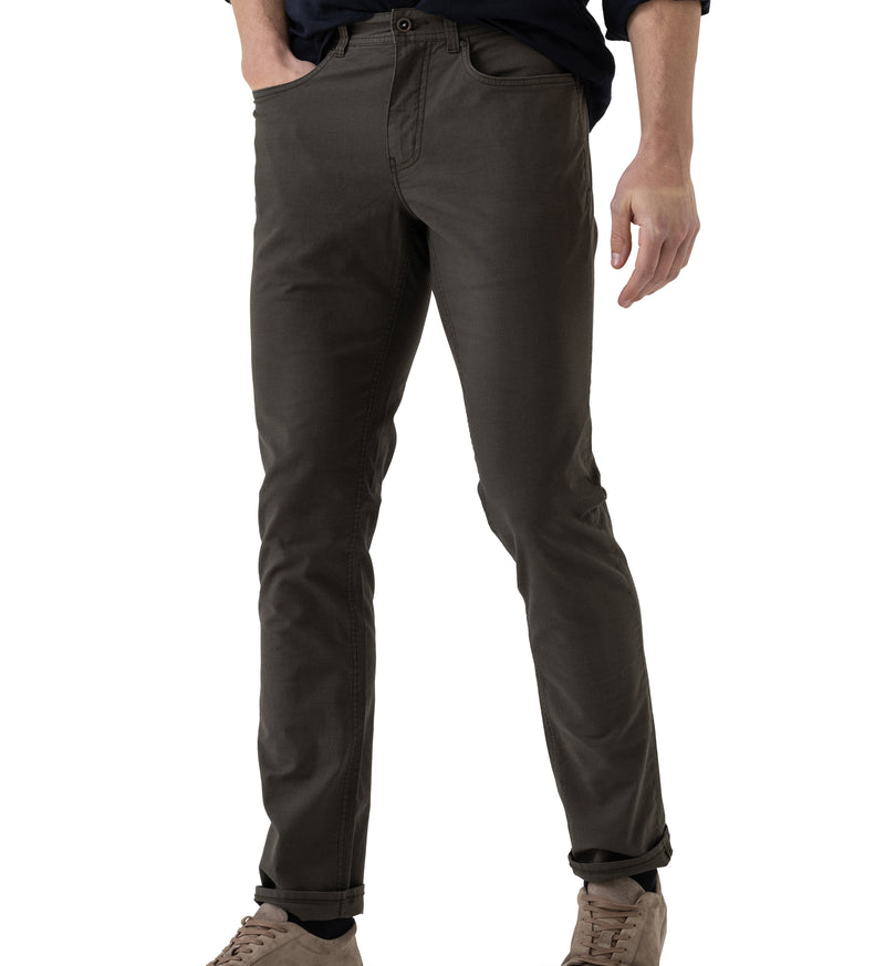 Gunn 5 Pocket Jeans by Rodd & Gunn. A straight fit trouser made with stretch fabric featuring pockets and green hand washed appearance.