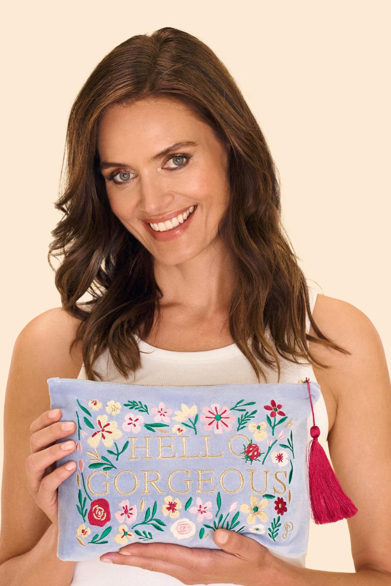 An image of the Powder Velvet Zip Pouch