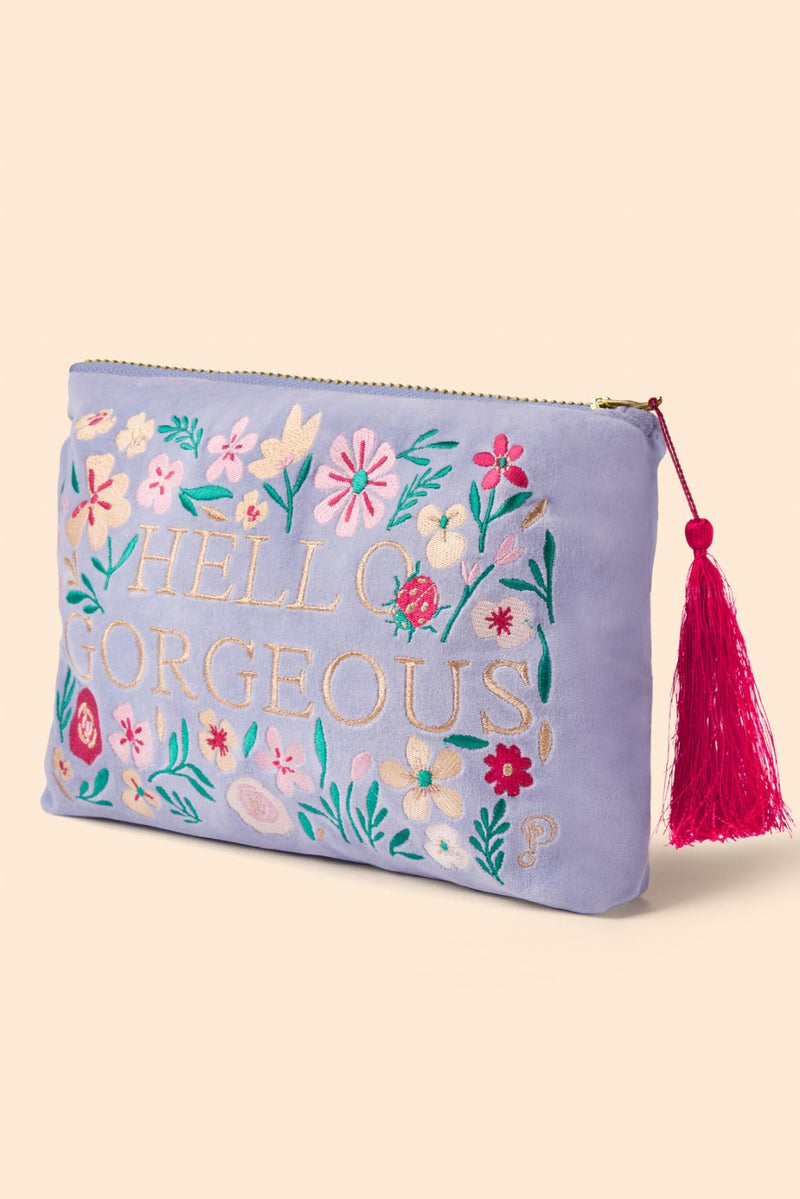 An image of the Powder Velvet Zip Pouch