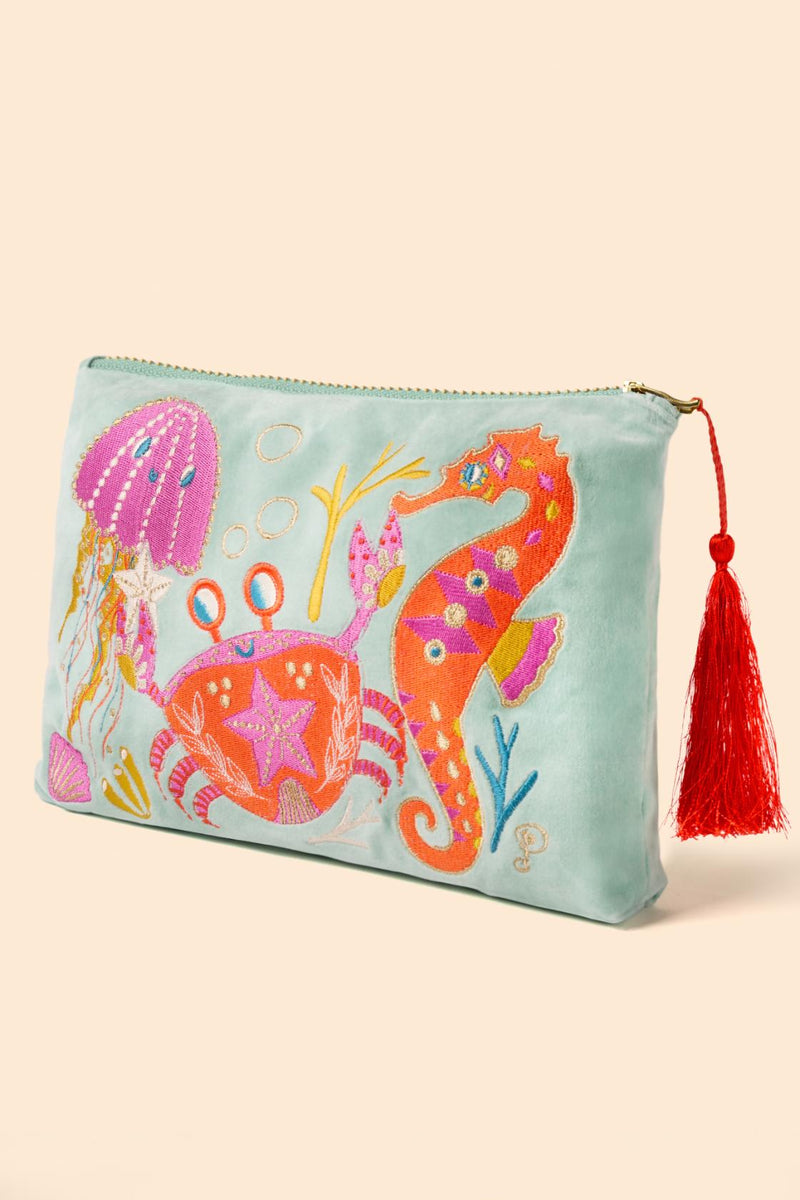 An image of the Powder Velvet Zip Pouch