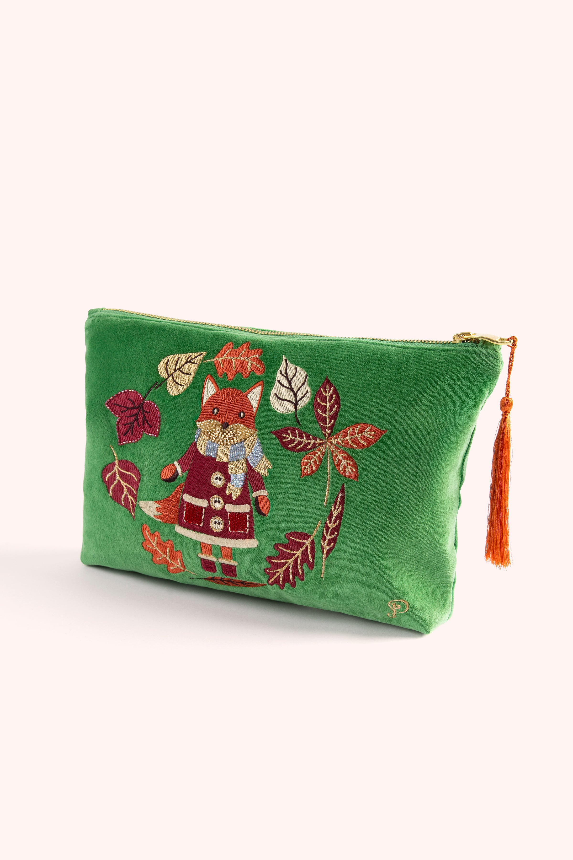 An image of the Powder Velvet Zip Pouch