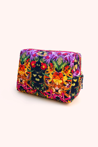 Botanical Kaleidoscope Quilted Velvet Washbag