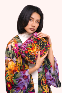 Botanical Kaleidoscope Quilted Velvet Washbag