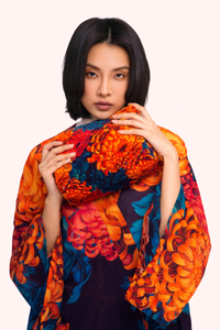 Chrysanthemum Quilted Velvet Washbag