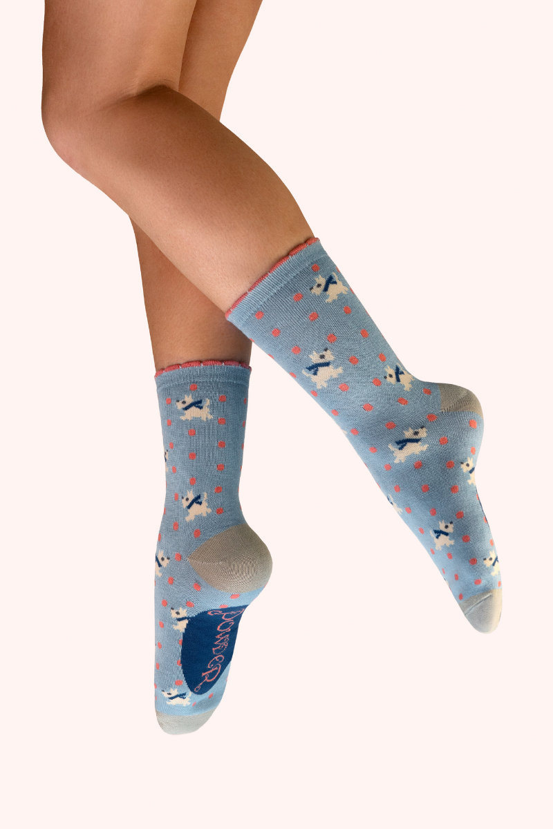 Woolly Westies Ankle Socks - Ice