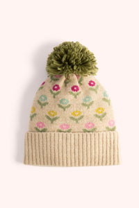 An image of the Powder Willow Ditsy Flower Pompom Hat
