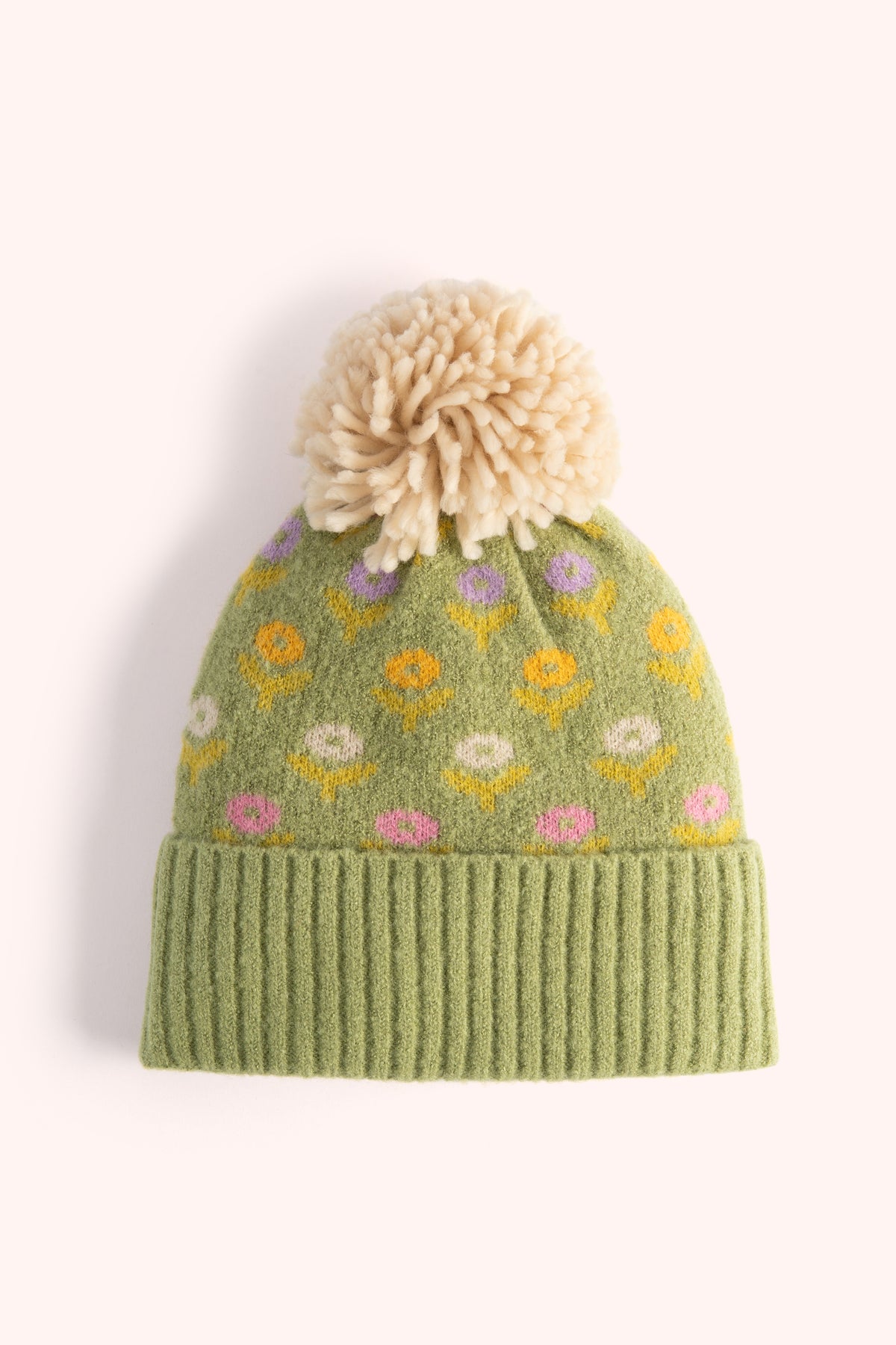 An image of the Powder Willow Ditsy Flower Pompom Hat