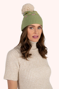 An image of the Powder Willow Ditsy Flower Pompom Hat