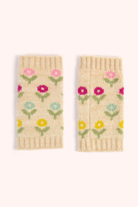 An image of the Powder Willow Ditsy Flower Wrist Warmers