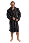 An image of the Marsylka Mens Striped Flannel Fleece Robe