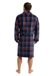 An image of the Marsylka Mens Checked Fleece Robe