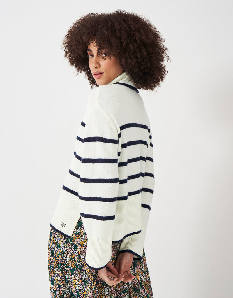 An image of the Crew Clothing Wide Sleeve Roll Neck Jumper