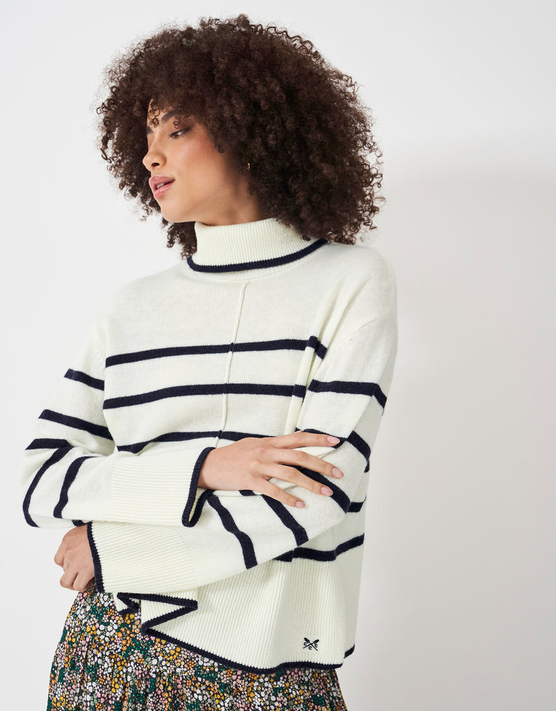 An image of the Crew Clothing Wide Sleeve Roll Neck Jumper