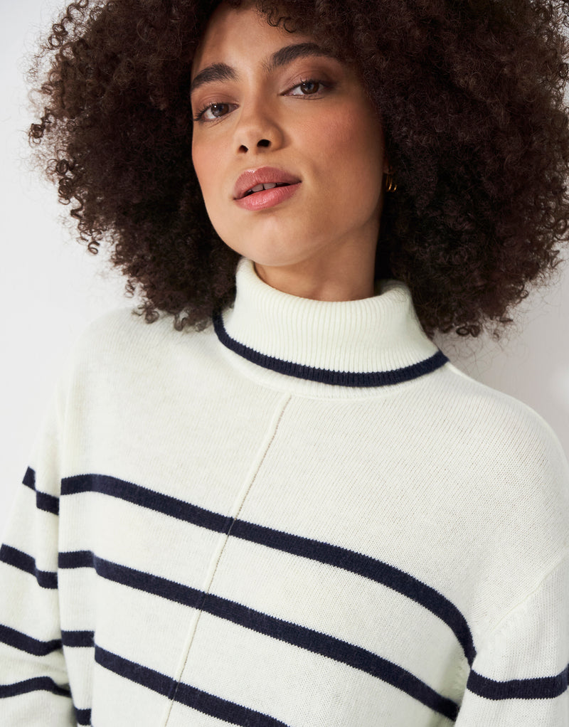 An image of the Crew Clothing Wide Sleeve Roll Neck Jumper