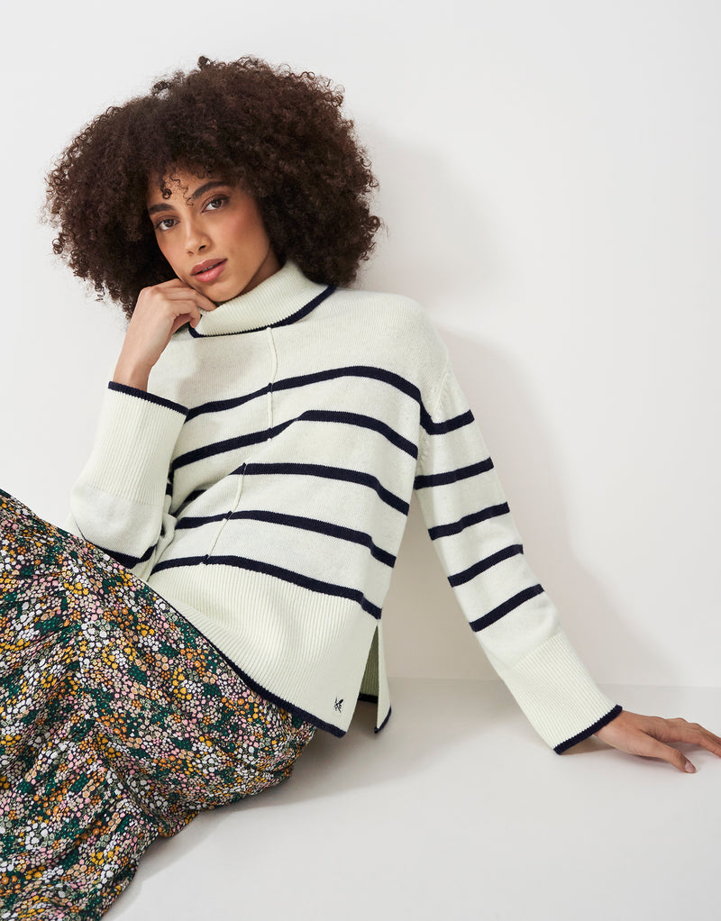 An image of the Crew Clothing Wide Sleeve Roll Neck Jumper