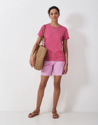 An image of the Crew Clothing Stripe Crew Neck Slub T-Shirt