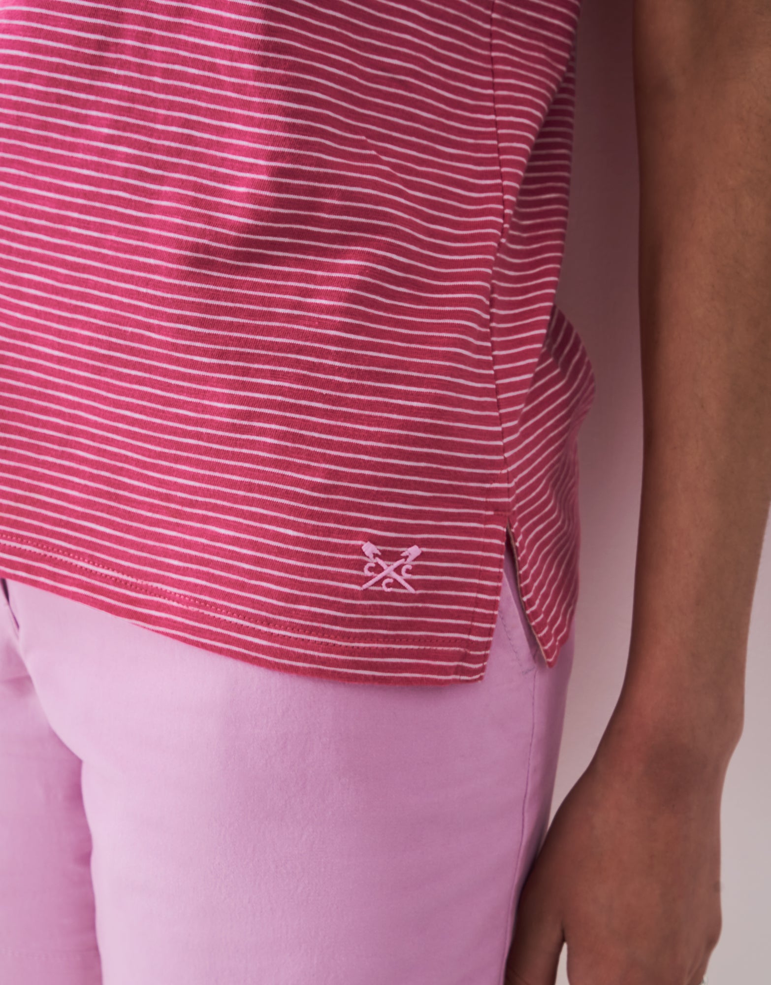 An image of the Crew Clothing Stripe Crew Neck Slub T-Shirt