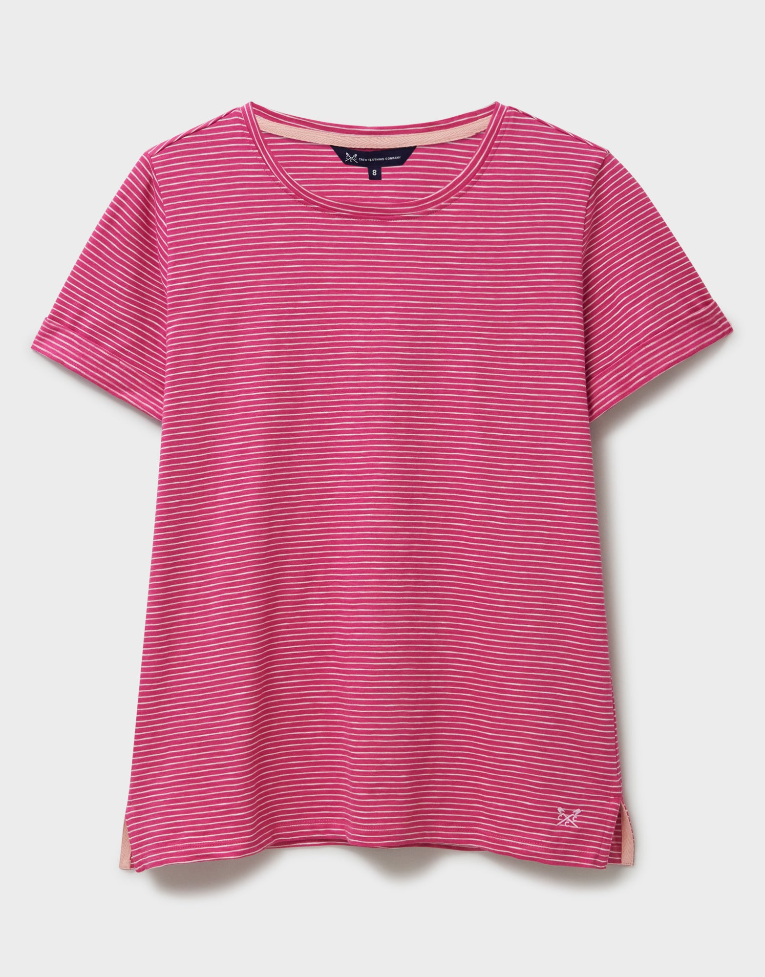 An image of the Crew Clothing Stripe Crew Neck Slub T-Shirt