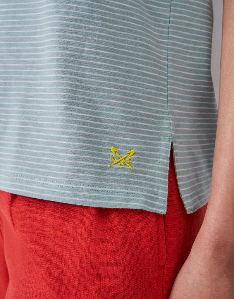 An image of the Crew Clothing Stripe Crew Neck Slub T-Shirt