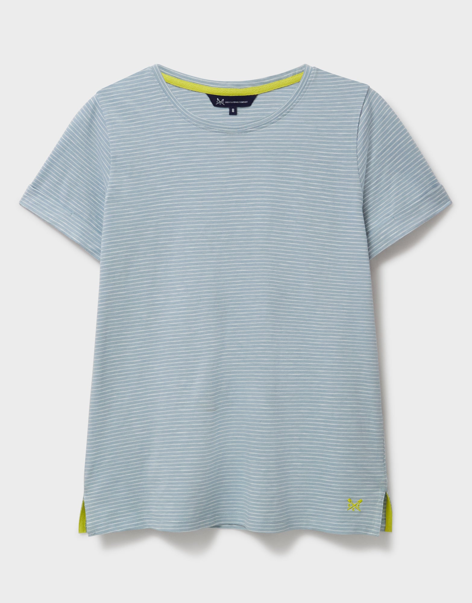 An image of the Crew Clothing Stripe Crew Neck Slub T-Shirt