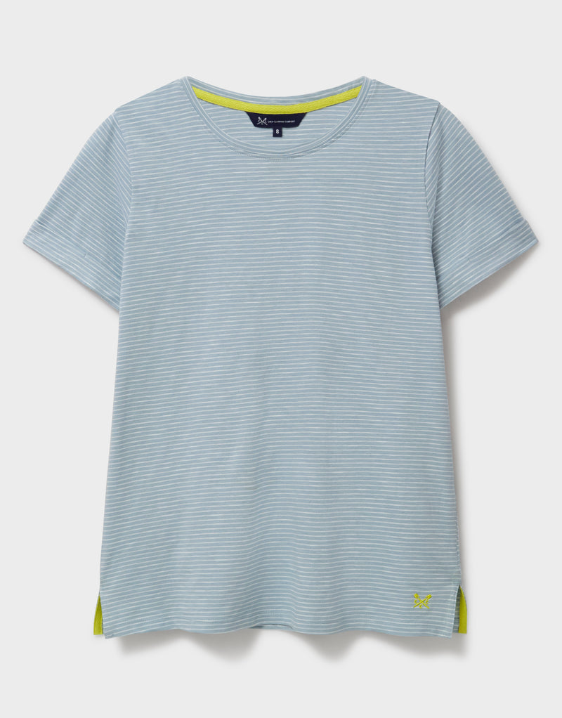 An image of the Crew Clothing Stripe Crew Neck Slub T-Shirt