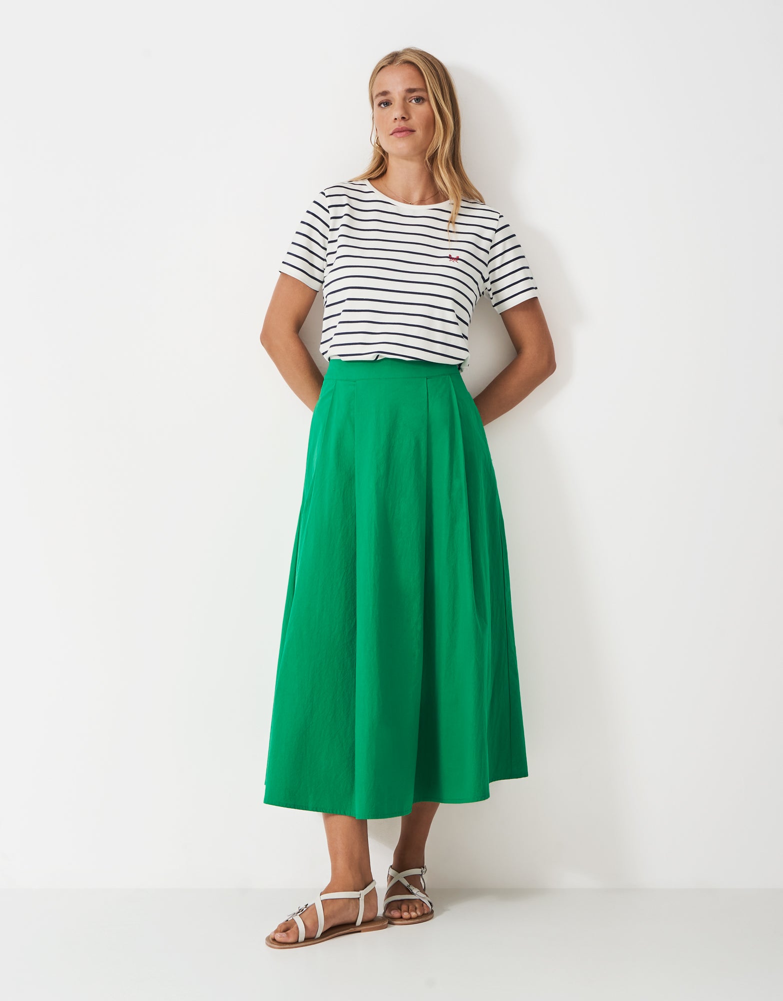 An image of the Crew Clothing Striped Pique T-Shirt