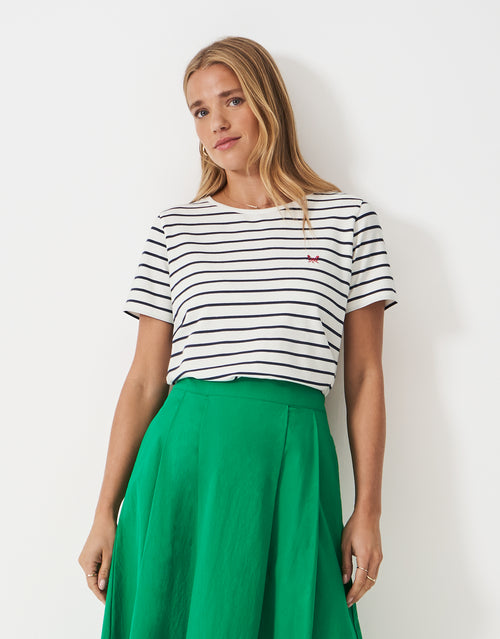 An image of the Crew Clothing Striped Pique T-Shirt