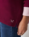 An image of the Crew Clothing Flip Collar Slub Top