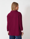 An image of the Crew Clothing Flip Collar Slub Top