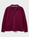 An image of the Crew Clothing Flip Collar Slub Top
