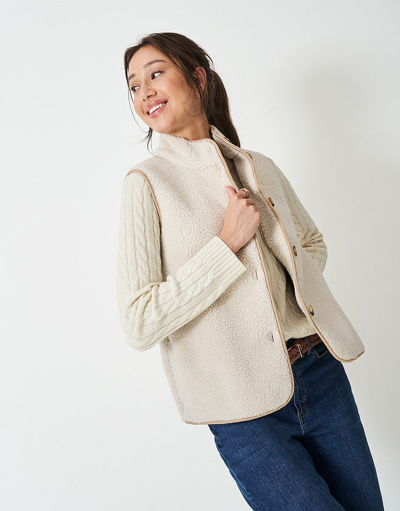 An image of the Crew Clothing Borg Gilet