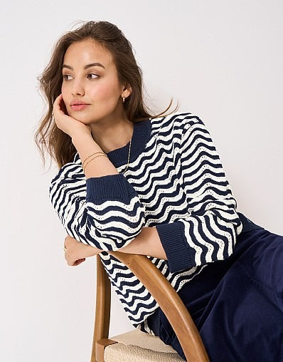 An image of the Crew Clothing Bella Scallop Knit Jumper