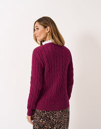 An image of the Crew Clothing Chunky Heritage Cable Knit Jumper