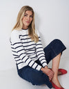 An image of the Crew Clothing Patterned Tuck Stitch Jumper